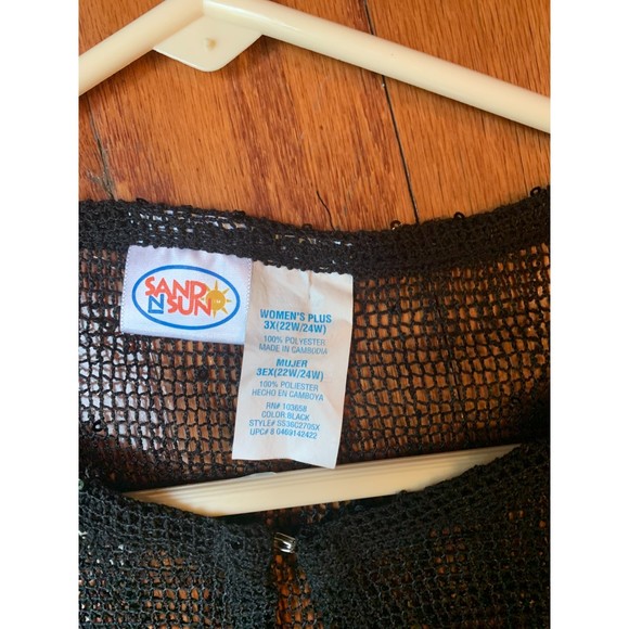 Sand Sun Black Net Coverup Size 3X(22W-24W) - Picture 3 of 3